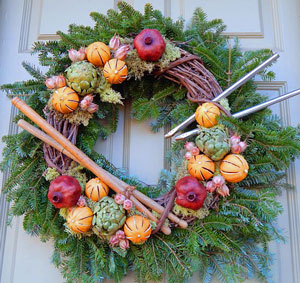 Colonial style holiday wreath